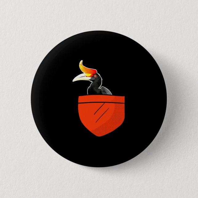 Lustige Nashorn-Vogel-Design-Performance  Button (Vorderseite)