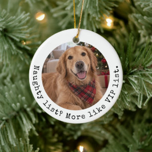 Lustige Naughty List Haustier Weihnachtsfoto Moder Keramik Ornament