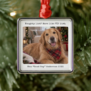 Lustige Naughty List Haustier Weihnachtsfoto Moder Ornament Aus Metall