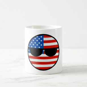 Lustige neigende Geeky USA Countryball Kaffeetasse