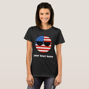 Lustige neigende Geeky USA Countryball T-Shirt