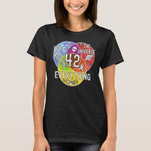 Lustige nerdige Bedeutung des Lebens 42 Venn-Diagr T-Shirt