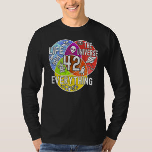 Lustige nerdige Bedeutung des Lebens 42 Venn-Diagr T-Shirt