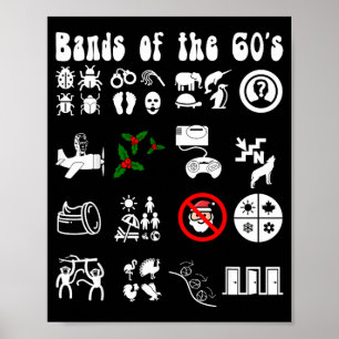 Lustige nerdige ikonische Pop-Rock-Bands der 60er  Poster