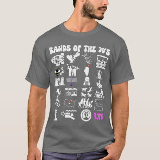 Lustige nerdige ikonische Pop-Rock-Bands der 70er  T-Shirt
