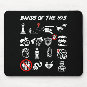 Lustige nerdige ikonische Pop-Rock-Bands der 80er Mousepad