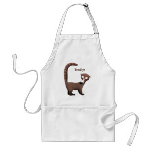 Lustige neugierige Coati-Karikaturillustration Schürze