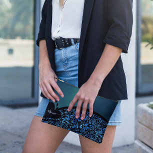 Lustige Neuheit Blumen Blau Farbverlauf Accessoire Zubehörtasche