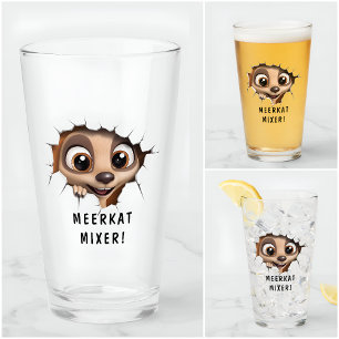 Lustige Neuheit Cartoon Erdmännchen Glas Langer Na