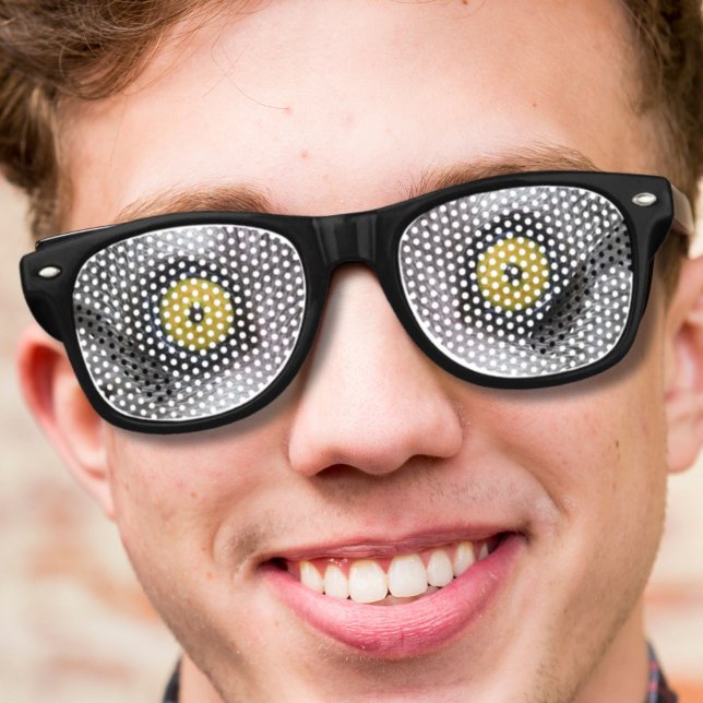 lustige Neuheit verrückt verrückte Tier-Zitronenau Sonnenbrille (funny novelty nerdy crazy animal lemur eyes retro sunglasses)