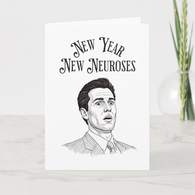 Lustige Neujahrsferien-Sorge Karte (Vorderseite)