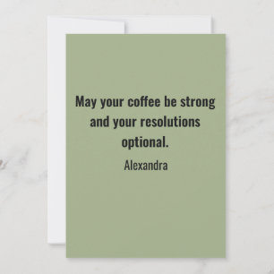 Lustige Neujahrskarte im minimalistischen grünen D Feiertagskarte