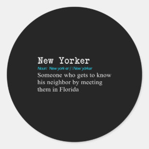 Lustige New Yorker Wörterbuch-Definition Gif Runder Aufkleber