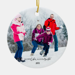 Lustige 'Nicht alles ist ruhig'-Feiertags-Familien Keramik Ornament