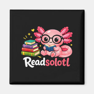 Lustige niedliche Bücher über Axolotl Buchliebhabe Magnet
