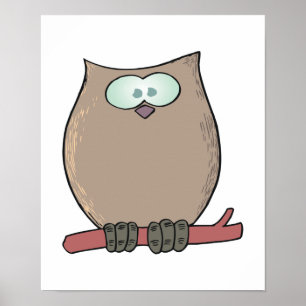 lustige niedliche Cartoon-Eule Poster