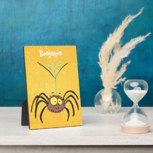 Lustige niedliche flauschige Spinne Cartoon Fotoplatte