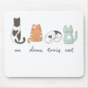 Lustige niedliche französische Katze Mousepad