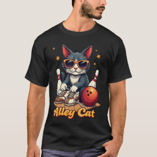Lustige niedliche Katze beim Bowling T-Shirt