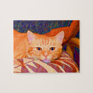 Lustige niedliche orange Tabby-Katze Puzzle