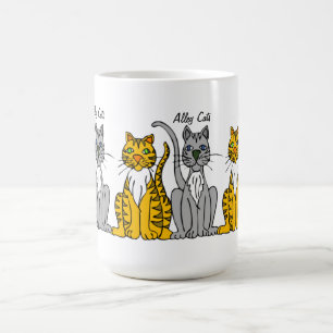 Lustige niedliche Reihe der Cartoon-streunender Kaffeetasse