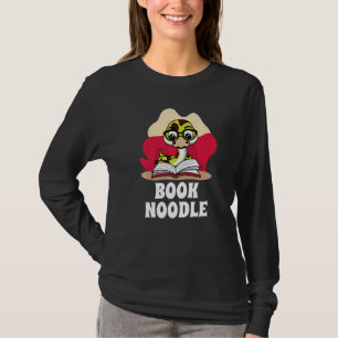Lustige niedliche Schlange liest ein Buch Noodle P T-Shirt