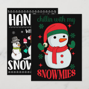 Lustige niedliche Schneemann-Weihnachtszitate für Feiertagspostkarte