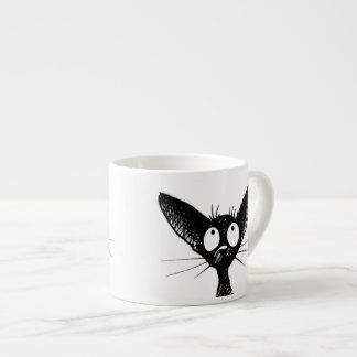 Lustige niedliche wenig schwarze Katzen-Kunst Espressotasse