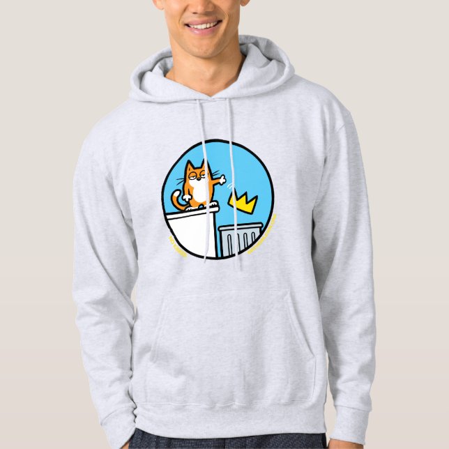 Lustige No Kings Katze Cartoon auf einem Sweatshir Hoodie (Vorderseite)