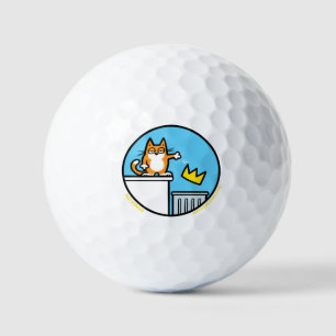 Lustige No Kings Katze Cartoon auf Golfbällen Golfball