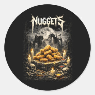 Lustige Nuggets Rockmusik Stil Chicken Nugget Lieb Runder Aufkleber