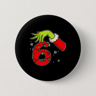 Lustige Nummer 6 Weihnachten 67 Sechs Sieben Meme  Button