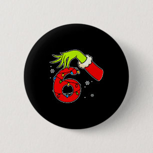 Lustige Nummer 6 Weihnachten 67 Sechs Sieben Meme  Button