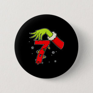 Lustige Nummer 7 Weihnachten 67 Sechs Sieben Meme Button