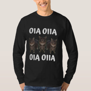 Lustige oia oiia oiia sich drehende Katze Meme Oia T-Shirt