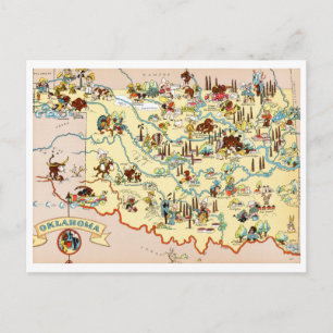 Lustige Oklahoma-Karte Postkarte