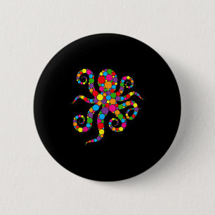 Lustige Oktopusliebhaber Polka Punkt Kunststudent Button