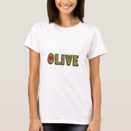 Lustige olivgrüne Herz-grüne T-Shirt