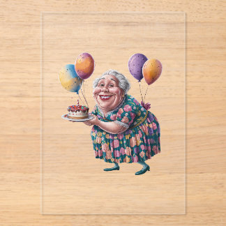 Lustige Oma Blumenkleid Geburtstags-Art Acryleinladungen