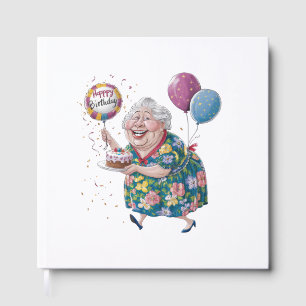 Lustige Oma Geburtstagstorte und Luftballon Gästebuch