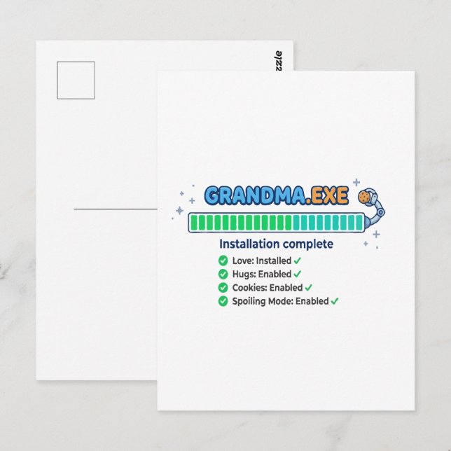 Lustige Oma-Geschenksoftware Postkarte (Vorne/Hinten)
