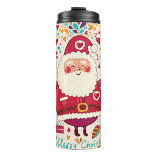 Lustige Oma-Klaus-Weihnachtsillustration Thermosbecher