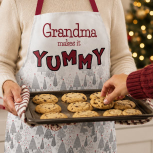 Lustige Oma macht leckeres Weihnachtsgeschenk Schürze