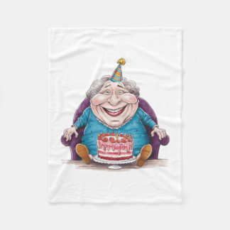 Lustige Oma Riesenkuchen & Bargeldgeschenk Fleecedecke
