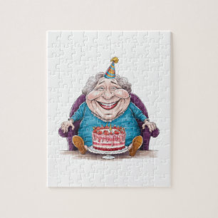 Lustige Oma Riesenkuchen & Geldgeschenk Puzzle