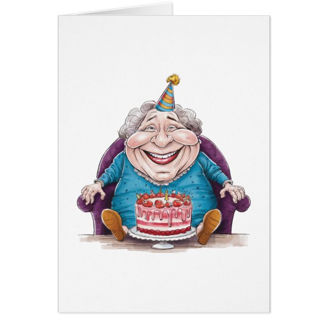 Lustige Oma Riesenkuchen und Bargeldgeschenk (Vorne)