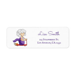 Lustige Oma-Roller-Meerjungfrau-Rücksendeadresse
