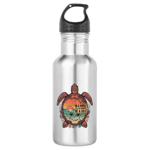 Lustige Oma Turtle Beach Vintage-Shirt-Design_1 Edelstahlflasche