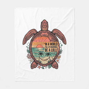 Lustige Oma Turtle Beach Vintage-Shirt-Design_1 Fleecedecke