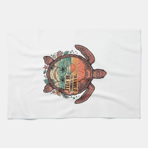 Lustige Oma Turtle Beach Vintage-Shirt Design_1 Geschirrtuch